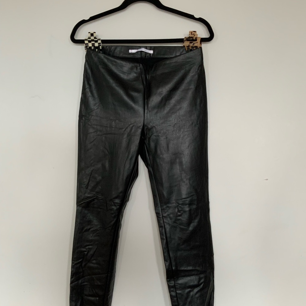 Raffaello Rossi Black Vegan Leather Leggings
